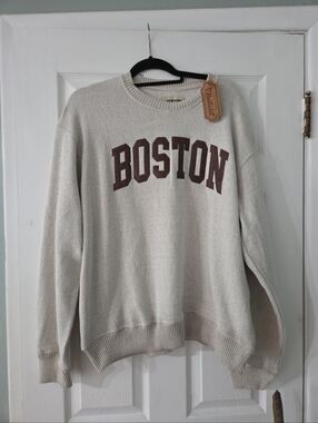 Unbranded Cream 'Boston' Crewneck Sweater